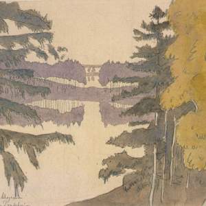 Paesaggio finlandese a Punkaharju by Anna Petrovna Ostroumova- Lebedeva