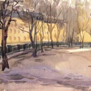 Pietrogrado. Lungo il canale Ekaterininskij by Mstislav Valerianovich Dobuzhinskij