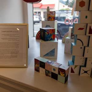 25-Block Prime Numbers Puzzle (5 x 5 grid - 1.75 inch cubes) by Juliet Fiss  Image: Installation