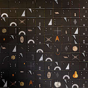 100-Block Prime Numbers Puzzle (10x10 grid - 2.5 inch cubes) by Juliet Fiss  Image: Side 2: Prime Numbers on Dark Background