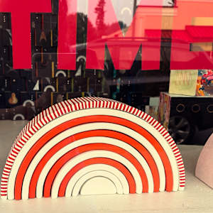 Painted Arches by Juliet Fiss  Image: Happy Time Studio Logo Sculpture