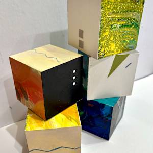 100-Block Prime Numbers Puzzle (10x10 grid - 2.5 inch cubes) by Juliet Fiss  Image: Five blocks
