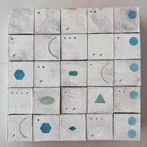 25-Block Prime Numbers Puzzle (1.75 in. cubes) by Juliet Fiss  Image: Installation