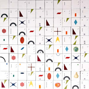 100-Block Prime Numbers Puzzle (10x10 grid - 2.5 inch cubes) by Juliet Fiss  Image: Side 1: Prime Numbers on Light Background