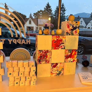 25-Block Prime Numbers Puzzle (5 x 5 grid - 1.75 inch cubes) by Juliet Fiss  Image: Installation