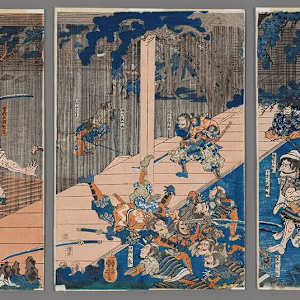 Soga Goro Tokimune Fighting his Way Towards Yoritomo by UTAGAWA KUNIYOSHI, Image 3.