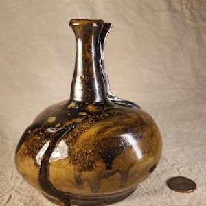 Small Sliced Vase II by Tony Hyden  Image: small modernist ceramic sculpture of a traditional vase altered - to scale