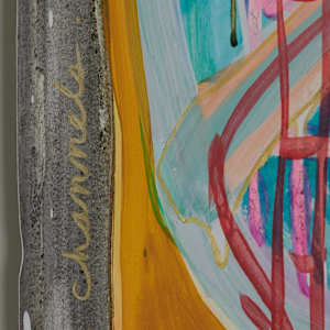 Clearing The Channels by Lisa Petsu  Image: Detail of text in gold.