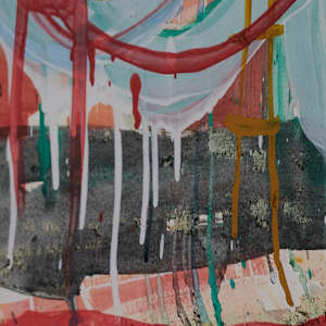 Clearing The Channels by Lisa Petsu  Image: Detail of drips pooling at the bottom edge.