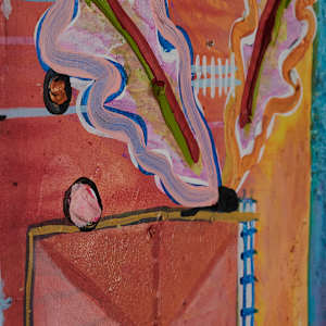 Road Trip by Lisa Petsu  Image: Detail of thick oil paint texture.