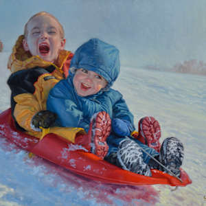 Ahhhh -  Boys Sledding by Ken Corbett, Image 1.