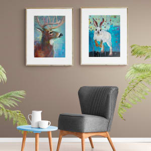 Buck on Blue  Image: in situ - sold individually - unframed on paper