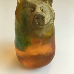 Bear (honey and blue, coldcast brass) 