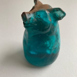 Blue Pig (bronze on right side) 