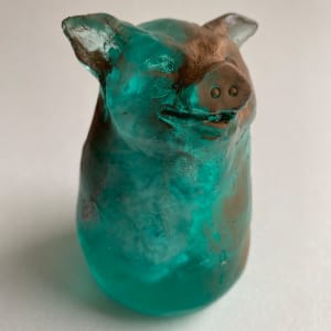 Blue Pig (bronze on left side) 