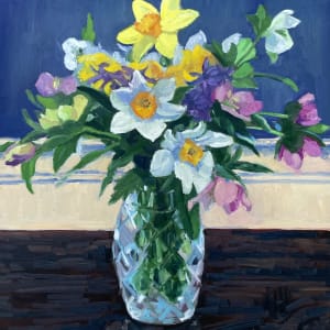 Daffodils and Hellebores by Christy Hughes