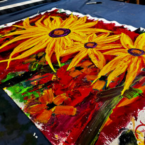 Sunflowers No. 1 by louie . rochon . fine . art 