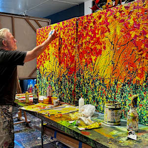 Autumn's Symphony (2 paintings) by louie . rochon . fine . art 