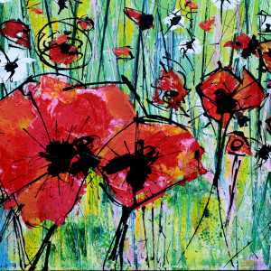 Poppies No. 1 by louie . rochon . fine . art 