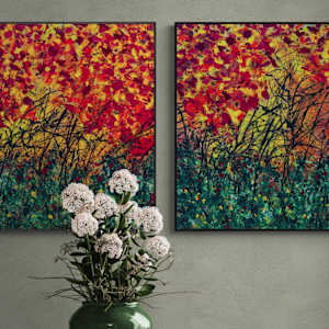 Autumn's Symphony (2 paintings) by louie . rochon . fine . art 