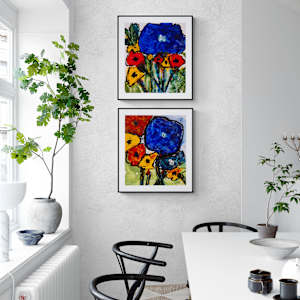 Poppy Dance I & II. by louie . rochon . fine . art 
