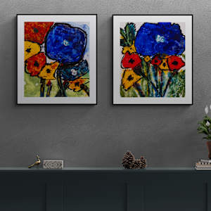 Poppy Dance I & II. by louie . rochon . fine . art 