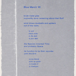 Blue March '91 by Anselm Hollo