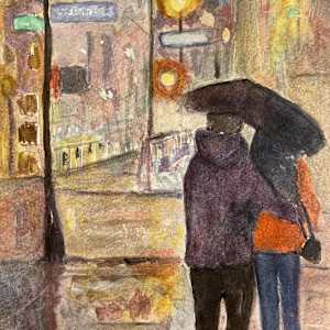 Couple in the Rain by Dee Elle