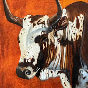 Nguni Cow (Mini Fine Art Print / Post Card / A6) - QUANTITY X 2 by CELINE LEFORT, Image 1.