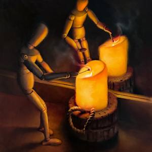 Woody Lights a Candle by Alan Douglas Ray