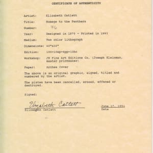 [Exhibit Collection] HOMAGE TO THE PANTHERS by Elizabeth Catlett 