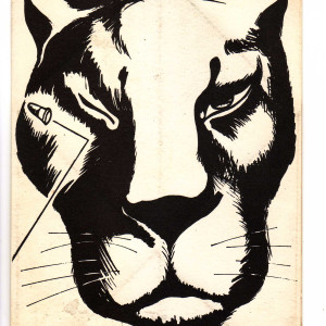 Black Panther fold-out card/poster | OSPAAAL, Cuba by Alfredo Rostgaard