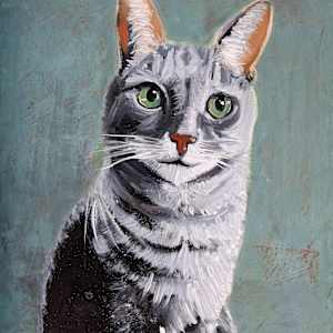 Gray tabby cat (Prints available) by David Whited