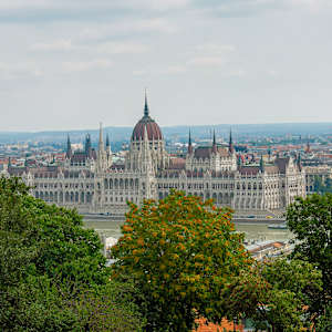 Hungarian Parliament Building in Budapest, Hungary, located on the banks of the Danube River. by David Whited