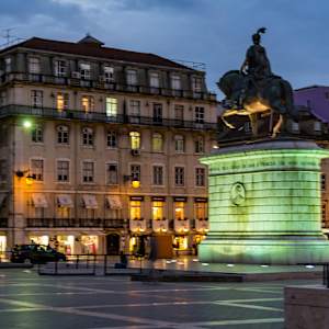 Downtown Lisbon at Dusk, Portugal by David Whited
