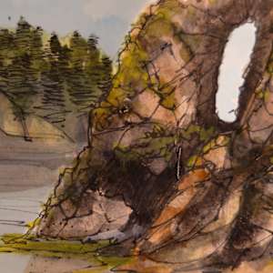 Whiskey Painting, Proposal Rock at Neskowin Beach on the Oregon Coast. by David Whited