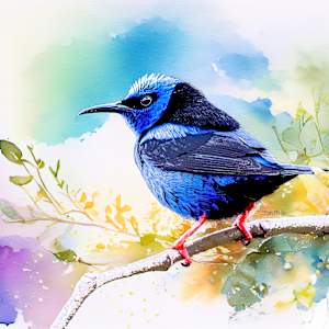 Red-legged Honeycreeper, Costa Rica by David Whited, Image 1.