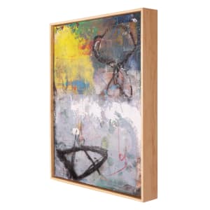 "Roam"  Image: Original mixed media abstract oil painting by Stevenjohn McHugh titled "Roam". Measures 19.5" x 15.25" x 1.5. Framed size is 20.25 x 16" x 2.5". Mixed media with oil stick, marker, oil, graphite, charcoal and cold wax on Arches oil paper glued on wood panel with PH balance glue. Side of wood cradle (solid wood) is varished natural. Signed on front and back. Framed is a vanished gallery frame solid wood. Shipping included in the U.S. Shop at www.stevemchughart.com #madelineisland #stevemchughart.com #bayfieldwi #apostleislands #wisconsinartist #mixedmedia #modernart #contemporaryart #painting #contemporarypainter #paintstudio #artgallery #fineart #abstractart #artcollector #originalart #contemporaryartwork #studio #artgallery #artcollector #artadvisor #artcurator #abstraction #abstractart #abstractpainting #artcollector #artistoninstagram #stevenjohnmchugh #Aninhinabewakilands #artistinthewoods #lakegitchegumee