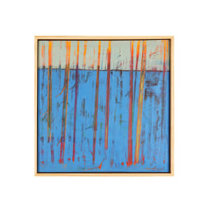 "Winter Solstice" by Steven McHugh  Image: Blue mixed media painting, titled "Winter Solstice" by abstract painter Steve McHugh on Madeline Island, Lake Superior, Apostle Island Lake Shore Park.