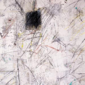 "STILL BREATHING" by Steven McHugh  Image: Detail view of "Still Breathing,"  a captivating piece of abstract expressionist art that demands attention with its bold colors and textures. The underpainting showcases a variety of hues and textures, creating an intriguing base for the black blocks and dynamic mark making throughout the canvas. This large, 60" x 48" mixed media piece is a striking addition to any art collection, with white overtones that are enhanced by the addition of crayon, graphite, and charcoal marks. Each viewing of "Still Breathing" offers a new discovery, making it an ideal focal point for any space.

This abstract expressionist painting dominated by a white background with an array of lines and sporadic shapes. The piece features several black patches and scribbles in different directions, creating a dynamic and somewhat chaotic composition. There are subtle hints of other colors, such as yellow, green, and red, interspersed throughout the painting, contributing to a sense of depth and complexity. The overall effect is energetic and evokes a sense of spontaneity and movement.

Shipping and sales tax will be calulated after purchase.