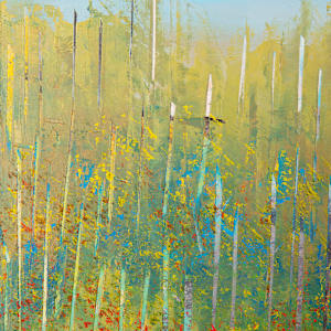 "Spring Magic" by Steven McHugh  Image: Detail view of  "Spring Magic," a vibrant mixed-media, non-representational abstract painting. Inspired by the scenic beauty of Madeline Island, this captivating piece captures the rejuvenating spirit of spring, offering a transformative visual journey. Perfect for art enthusiasts and collectors alike, "Spring Magic" exemplifies the unique artistic vision flourishing at stevemchughart.com. Elevate your space with this compelling artwork that resonates with the natural splendor and creative energy of Lake Superior, WI.