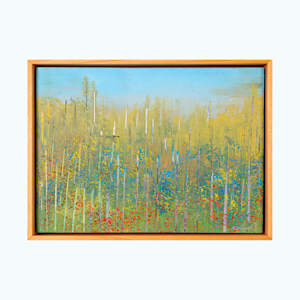 "Spring Magic" by Steven McHugh  Image: Experience the enchanting essence of the Apostle Islands with "Spring Magic," a vibrant mixed-media, non-representational abstract painting. Inspired by the scenic beauty of Madeline Island, this captivating piece captures the rejuvenating spirit of spring, offering a transformative visual journey. Perfect for art enthusiasts and collectors alike, "Spring Magic" exemplifies the unique artistic vision flourishing at stevemchughart.com. Elevate your space with this compelling artwork that resonates with the natural splendor and creative energy of Lake Superior, WI.