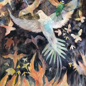 Passenger Pigeon: Nature Arising  an original watercolor by Helen R Klebesadel