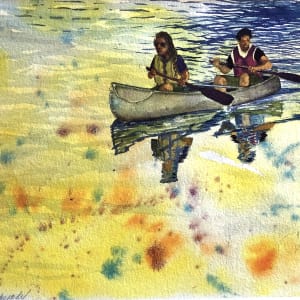 Canoe Study an original watercolor, Image 1.