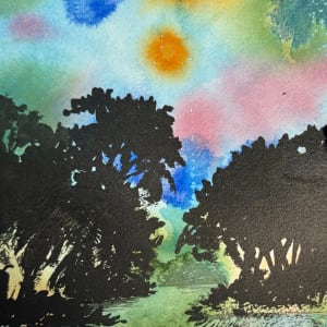 River Dreams by Night - Drawing a Day #242 by Helen R Klebesadel 