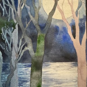 Moon Rise- Drawing a Day #241 by Helen R Klebesadel 