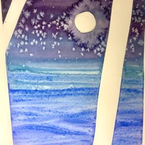 Birch Moon-Drawing a Day #143 by Helen R Klebesadel 