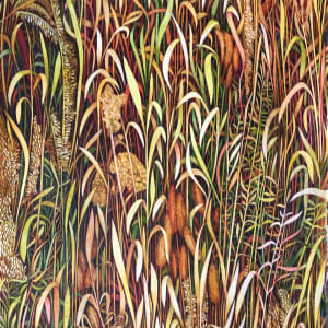 Autumn Prairie Grasses I an original watercolor by Helen R Klebesadel