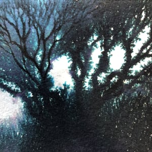 Misty Trees an original watercolor by Helen R Klebesadel
