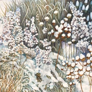 Winter Prairie II original watercolor by Helen R Klebesadel